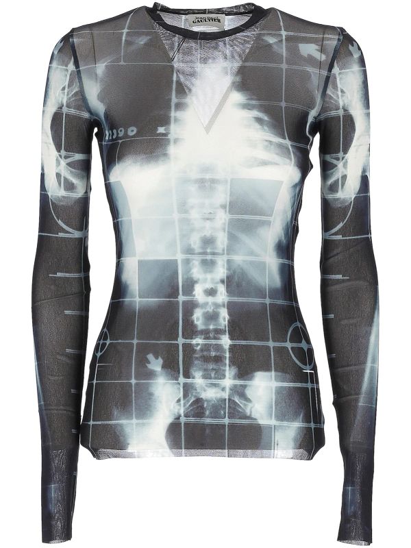 Skeleton Graphic Printing Long Sleeve Top