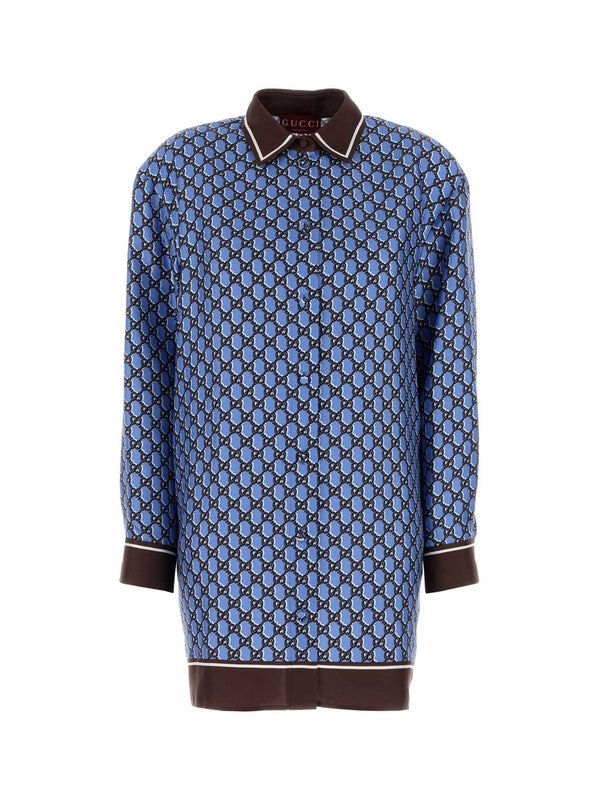 Allover GG Logo Silk Shirt