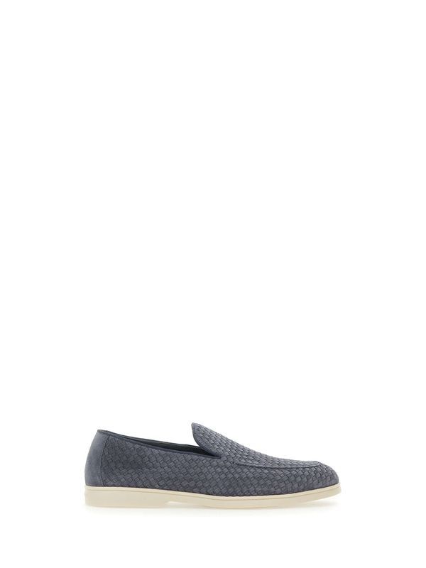 Woven Leather Slip-On Loafers