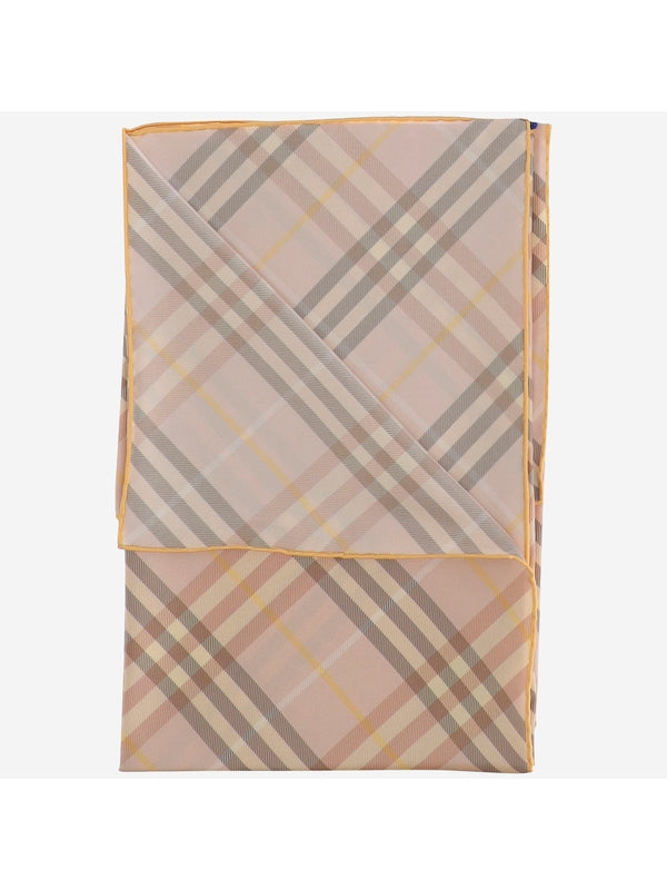 Check Pattern Silk Scarf