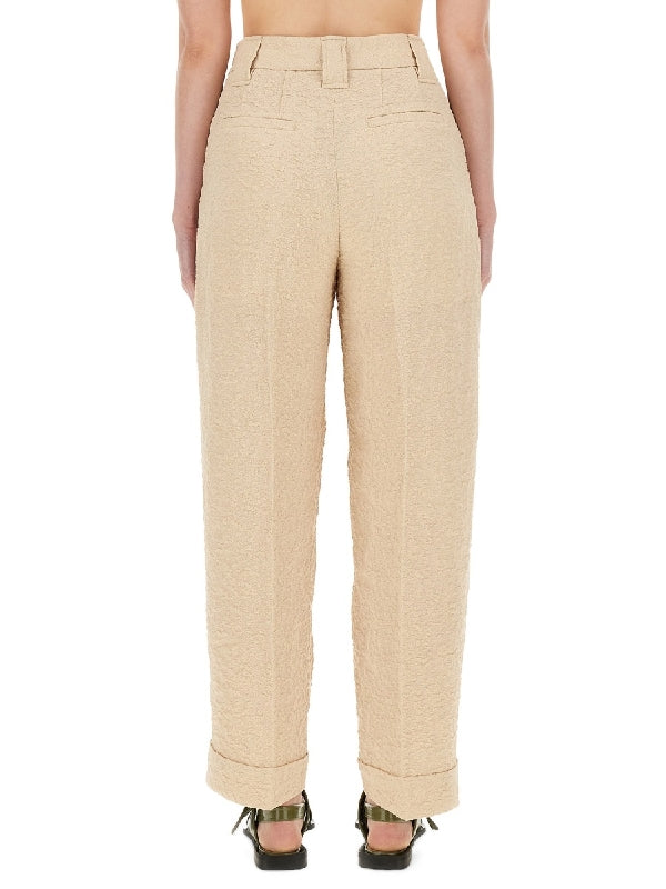 Textured Turn-Up Pants