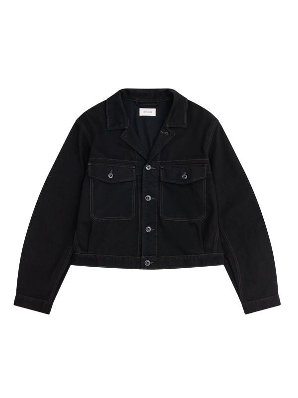 Stitched boxy fit denim jacket