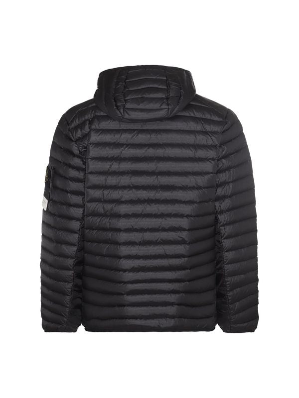 Wappen Patch Nylon Hoodie Down Jacket