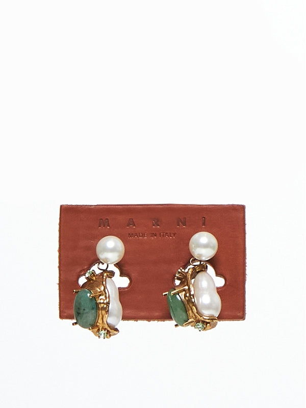 Pearl Stone Drop Earrings