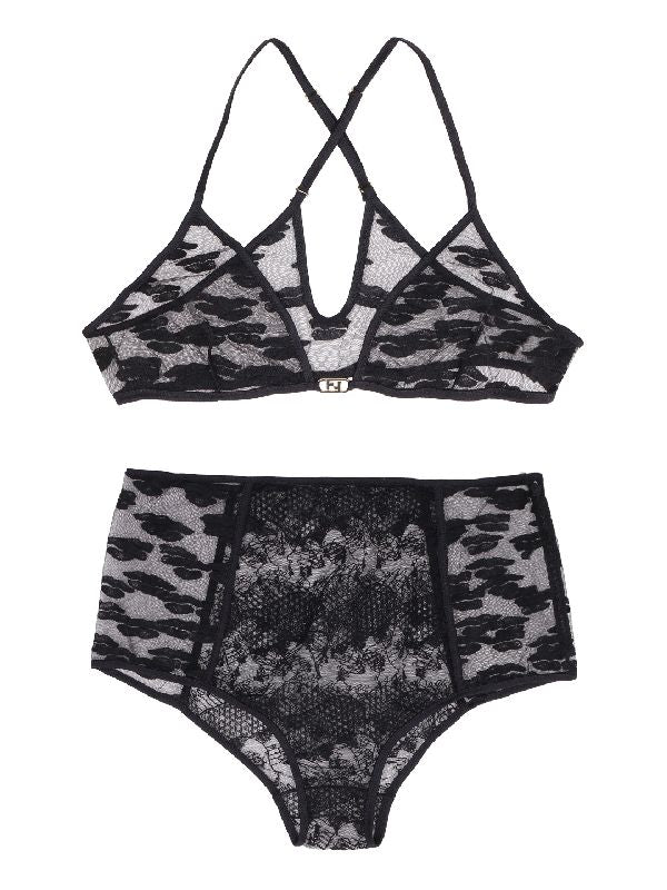 High-Waist Lace Underwear Set