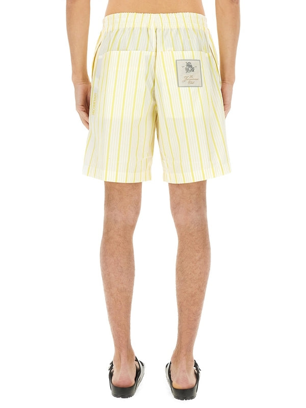 Aloe Stripe Cotton Shorts