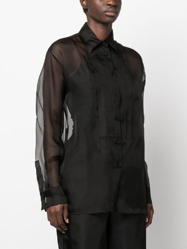 Semi-Sheer Silk Shirt