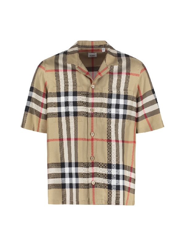 Vintage Check Short Sleeve Silk Shirt