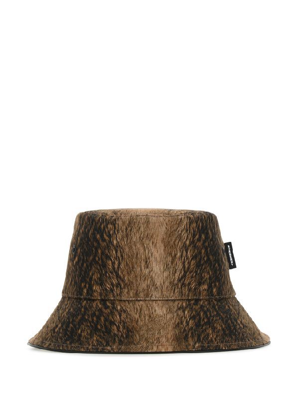 Fur Printing Reversible Bucket
  Hat