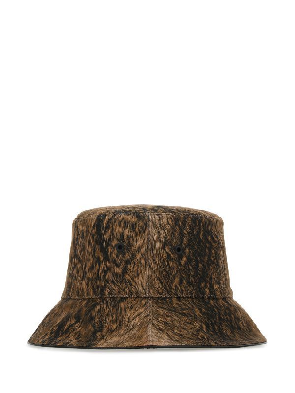 Fur Printing Reversible Bucket
  Hat