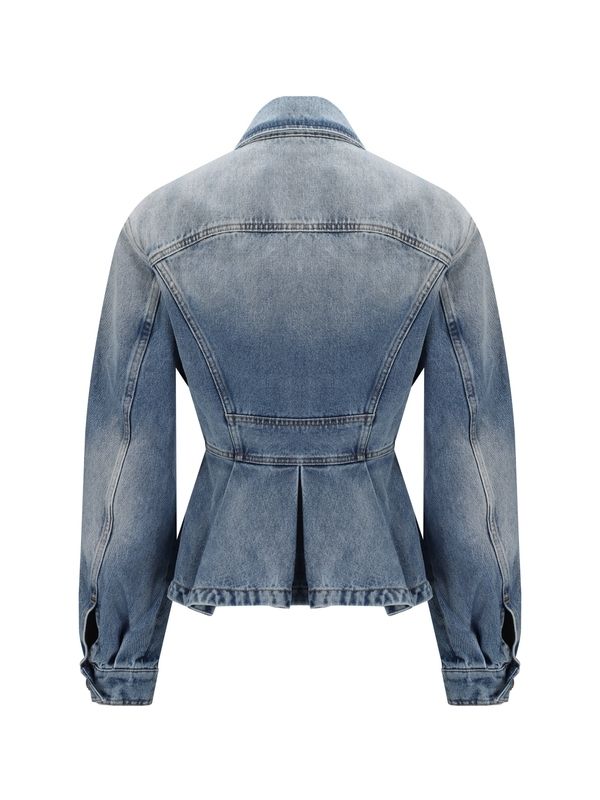 Pleats Cotton Denim Jacket