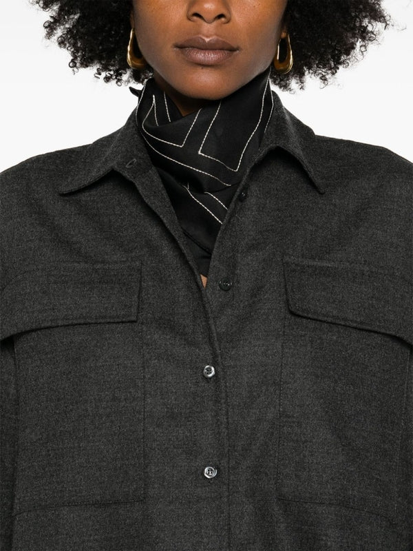 Chest Pocket Wool Shirt