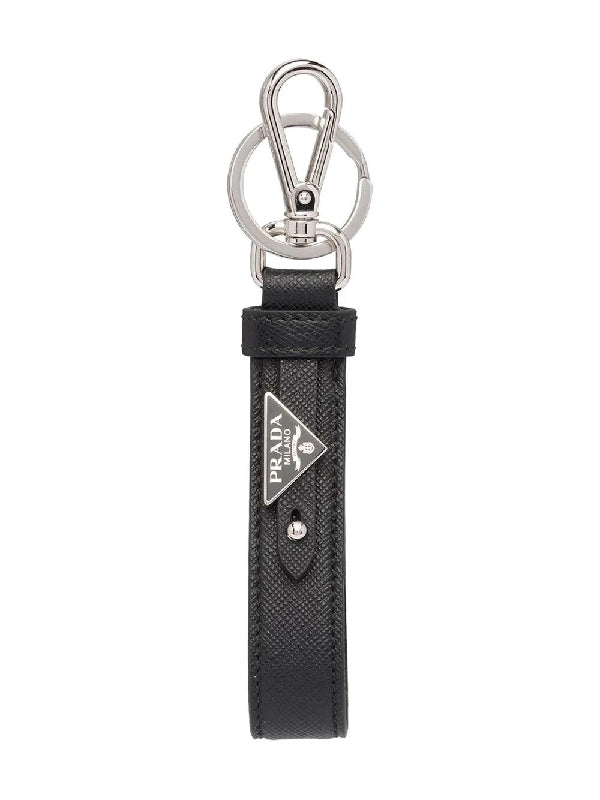 Triangle Logo Leather Keyring