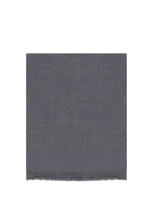 V Logo Wool Silk Scarf