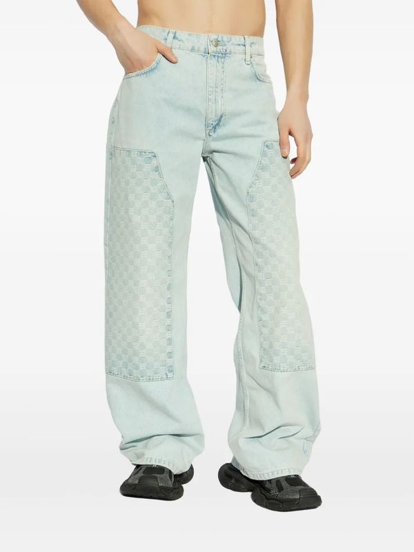 Monogram Detail Denim Pants