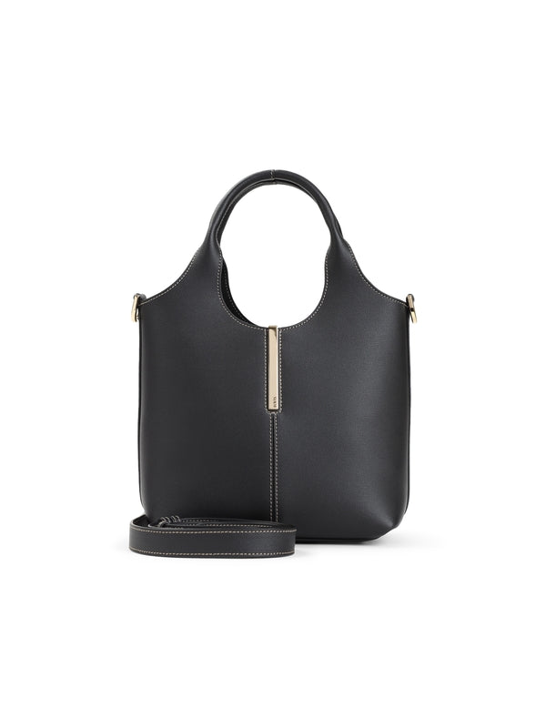 Di Metal Logo Leather Tote Bag