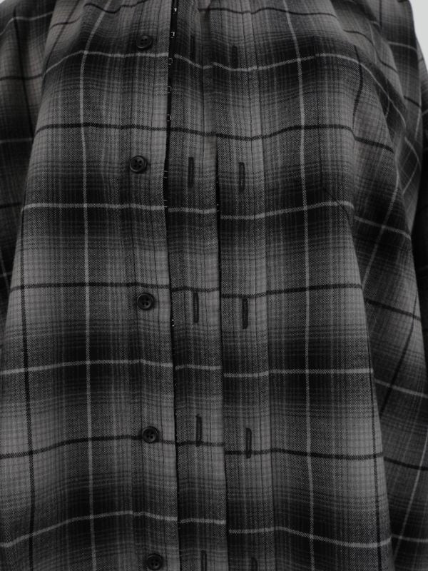 Deconstructed Check Pattern Shirt