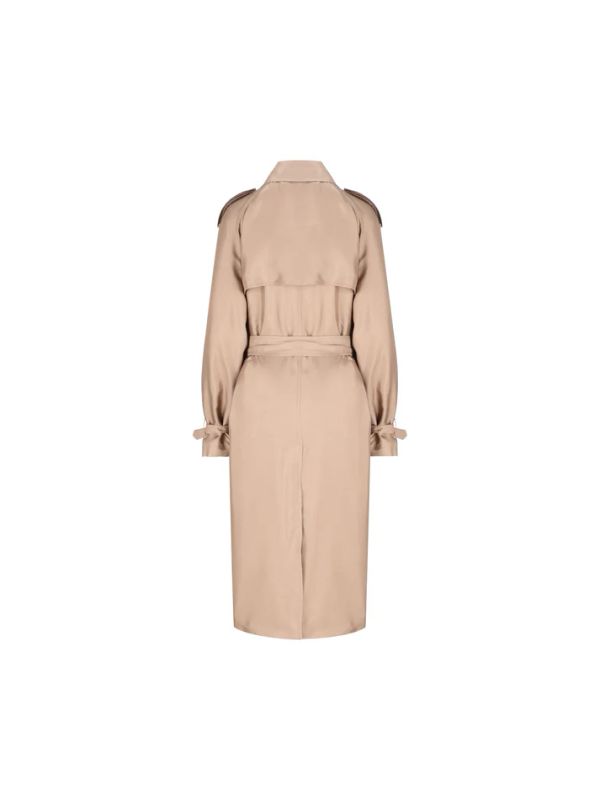 Beige Silk Trench Coat