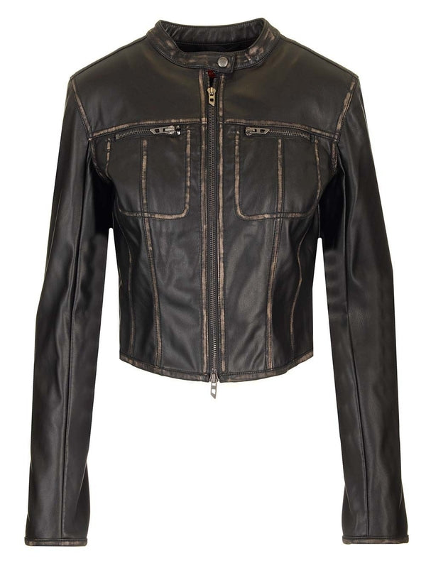 G-Lobe Faux Leather Biker Jacket