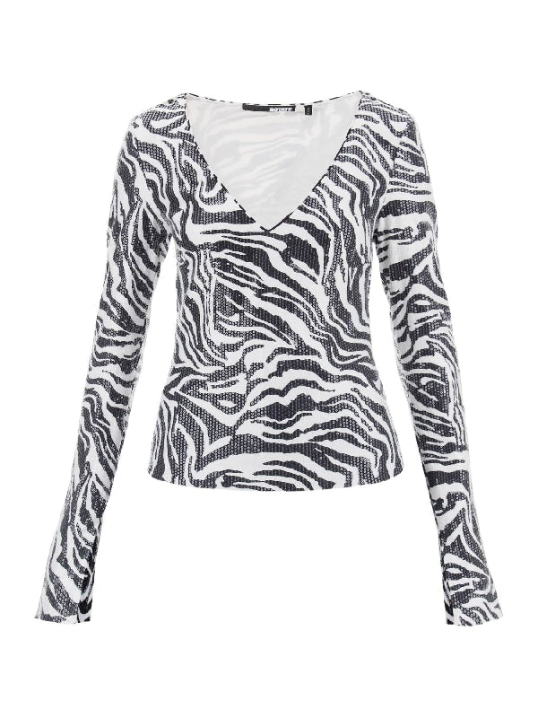 Animal Printing Long Sleeve Top - Jente