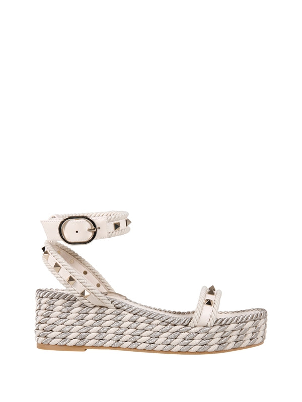 Rockstud Anklet Espadrille Platform Sandals