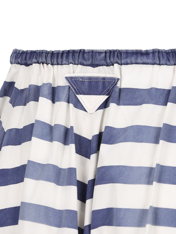 Triangle Patch Stripe Cotton Shirt