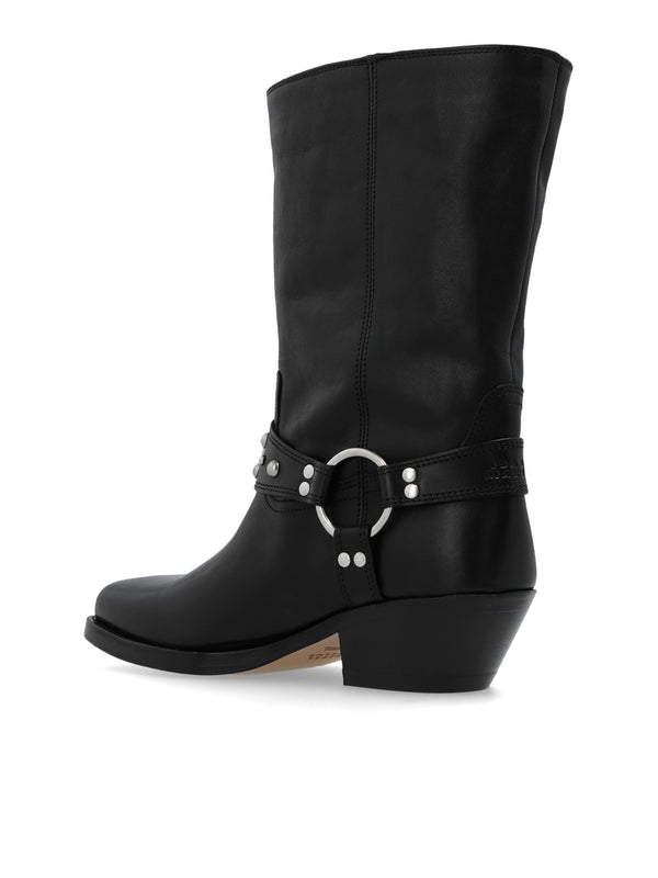 Antya Buckle Leather Mid Boots