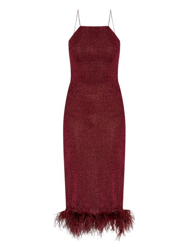 Oseree Burgundy Long Dress