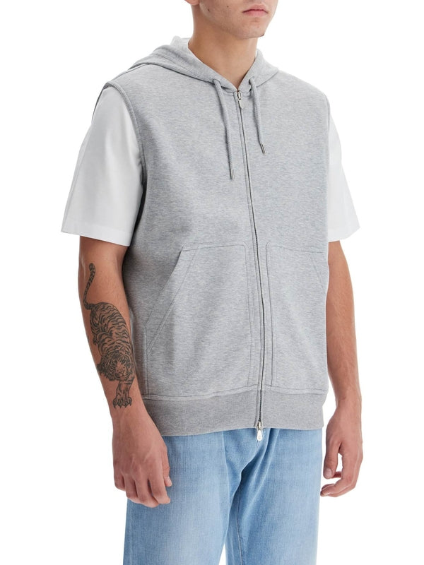 Drawstring Cotton Blend Zip-Up
  Vest