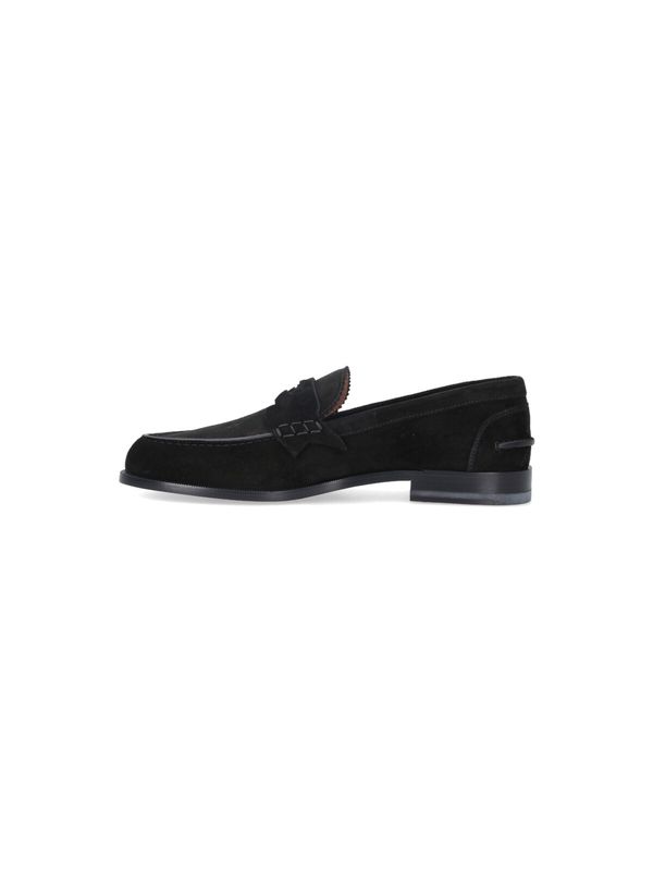 Black Suede Penny Loafers