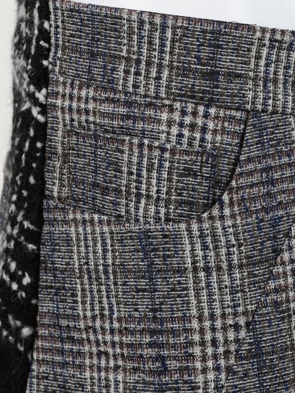 Patchwork Detail Check Skirt