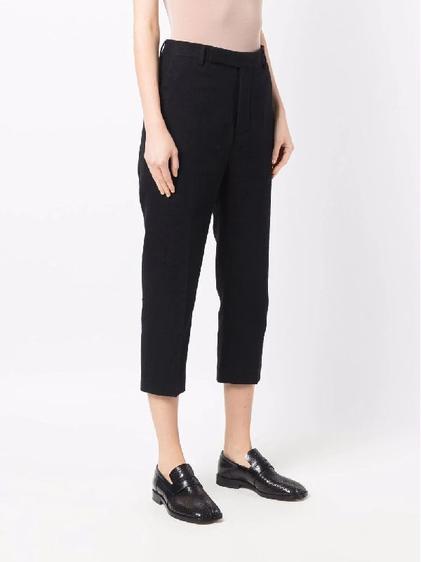 Black Crop Trouser Pants