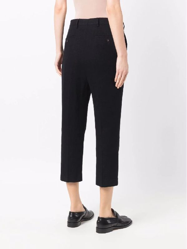 Black Crop Trouser Pants