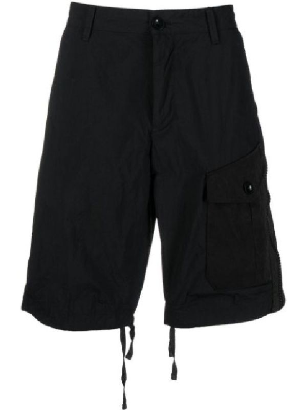 Zipper Insert String Hem
  Bermuda Shorts