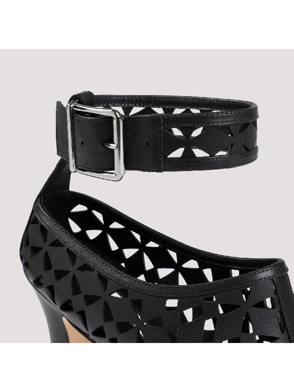 Cutout Anklet Buckle Sandal Heel