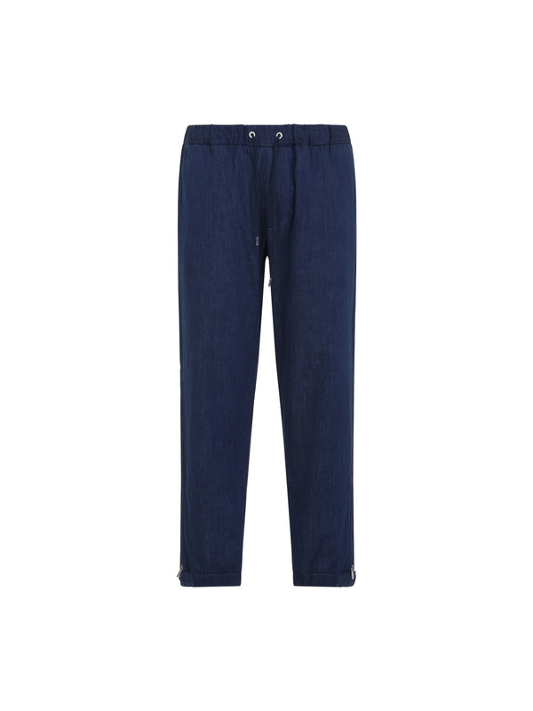 Wappen Patch Drawstring Denim Pants
