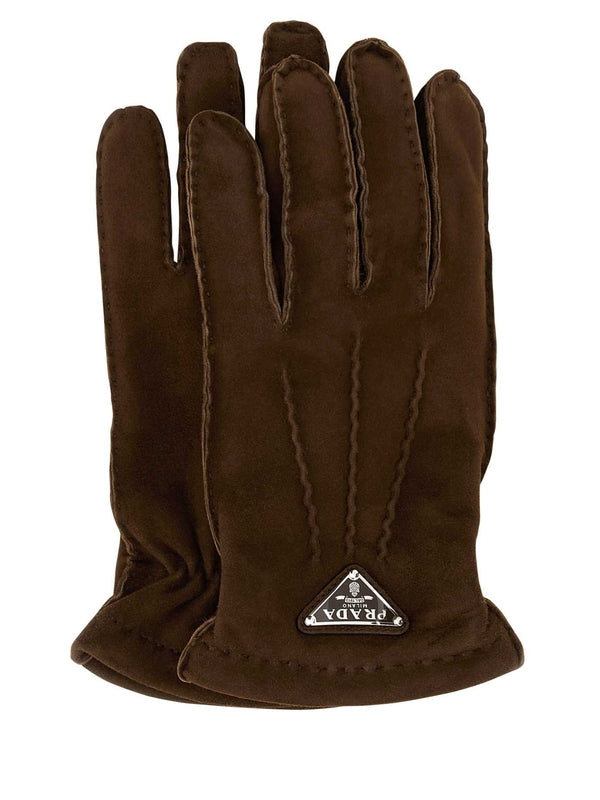 Prada Brown Leather Gloves