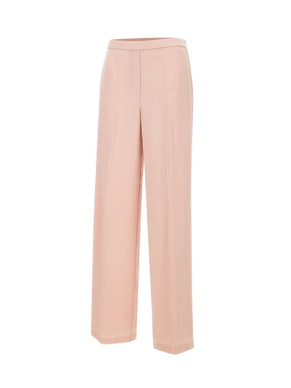 Pink Straight Silk Pants