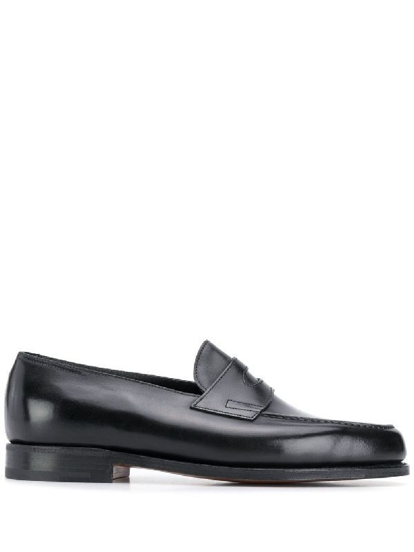 Black Leather Penny Loafers