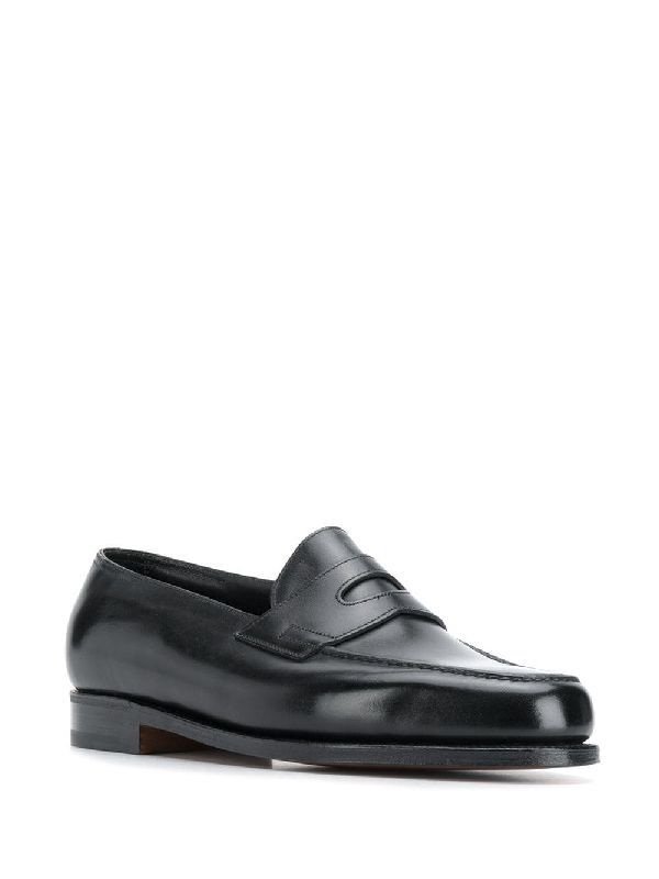 Black Leather Penny Loafers