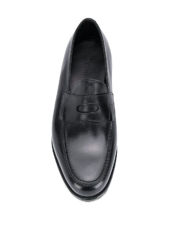 Black Leather Penny Loafers