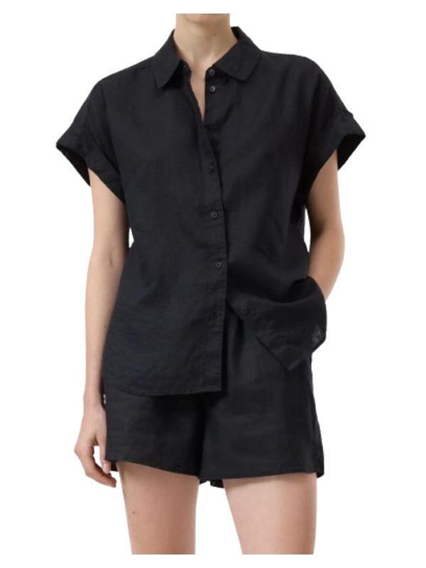 Roll-Up Sleeve Linen Short
  Sleeve Shirt