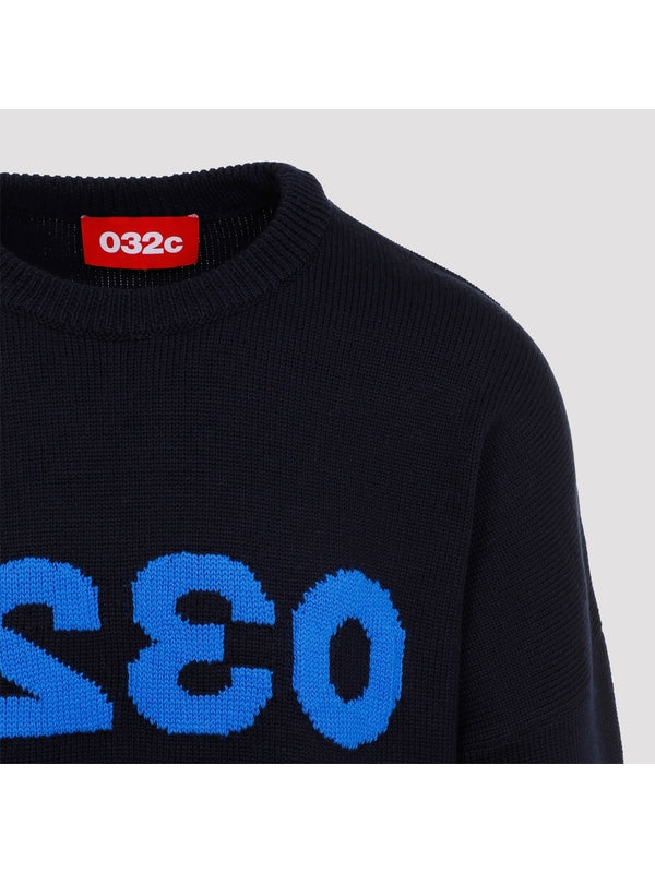 Logo Jacquard Wool Knit