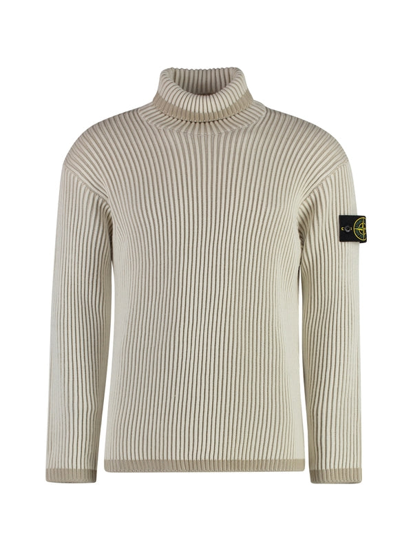 Wappen Patch High Neck Rib Wool Knit