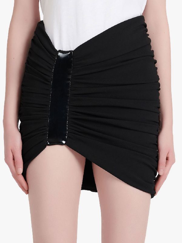 Asymmetric Black Mini Skirt