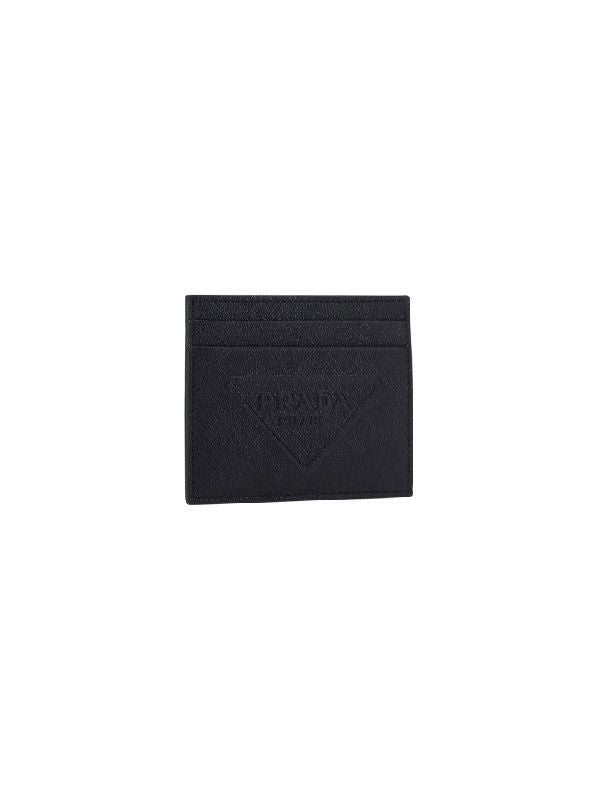 Embossing Triangle Logo Leather Card
  Wallet