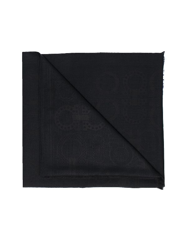 Jacquard
  Allover Gancini Wool Silk Scarf