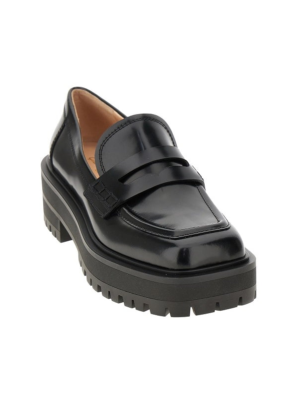 Black Leather Penny Loafers