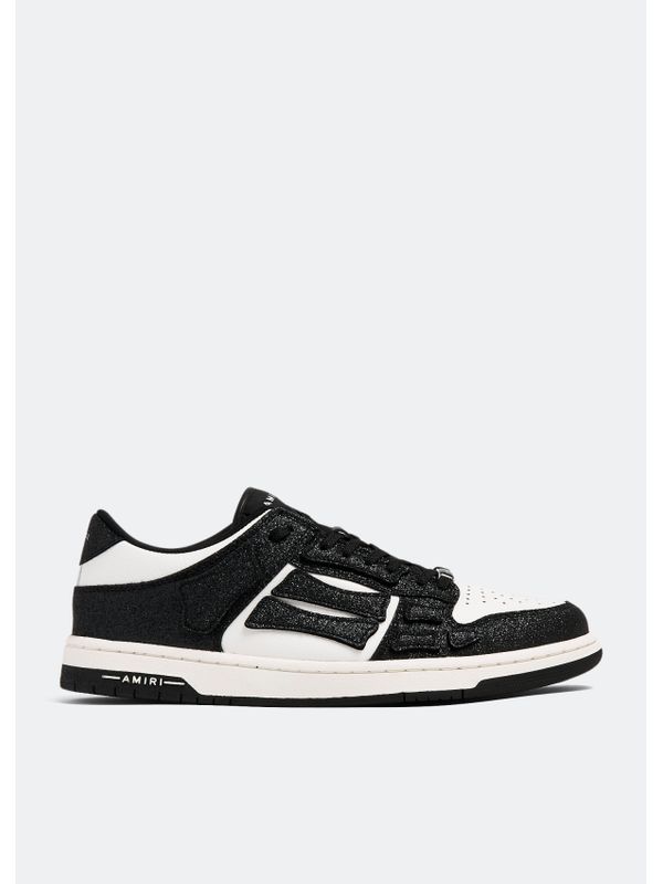 Skel Crystal Leather Low-Top Sneakers
