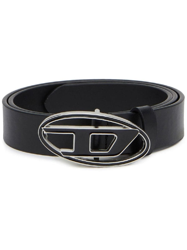 B 1dr Logo Buckle Leather Belt